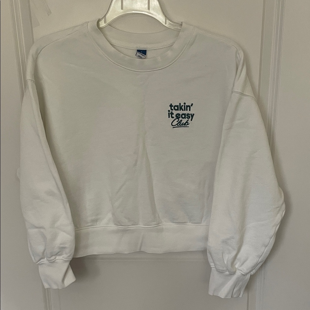 Old Navy Takin’ It Easy Club Cropped Sweatshirt Large